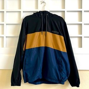 Matix color blocked pullover windbreaker size large